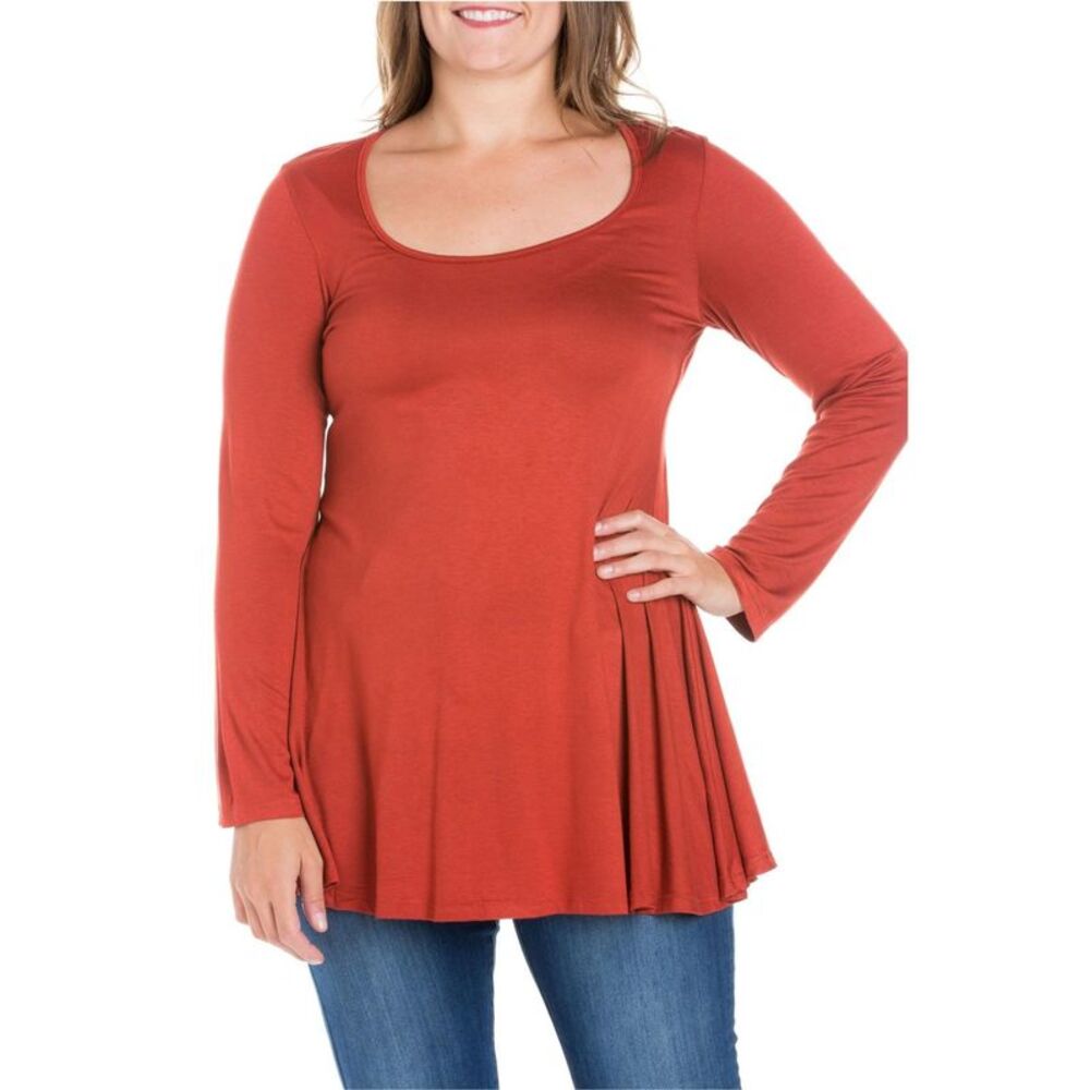 24seven Womens Plus Size Poised Swing Tunic Blouse, NWT